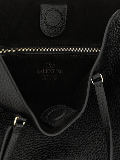 Valentino Garavani Schwarze Kalbsleder-Schultertasche