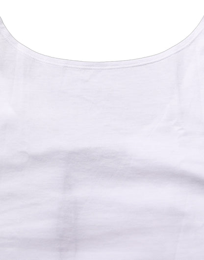 Dolce & Gabbana Weißes ärmelloses Cropped Tanktop aus Baumwolle