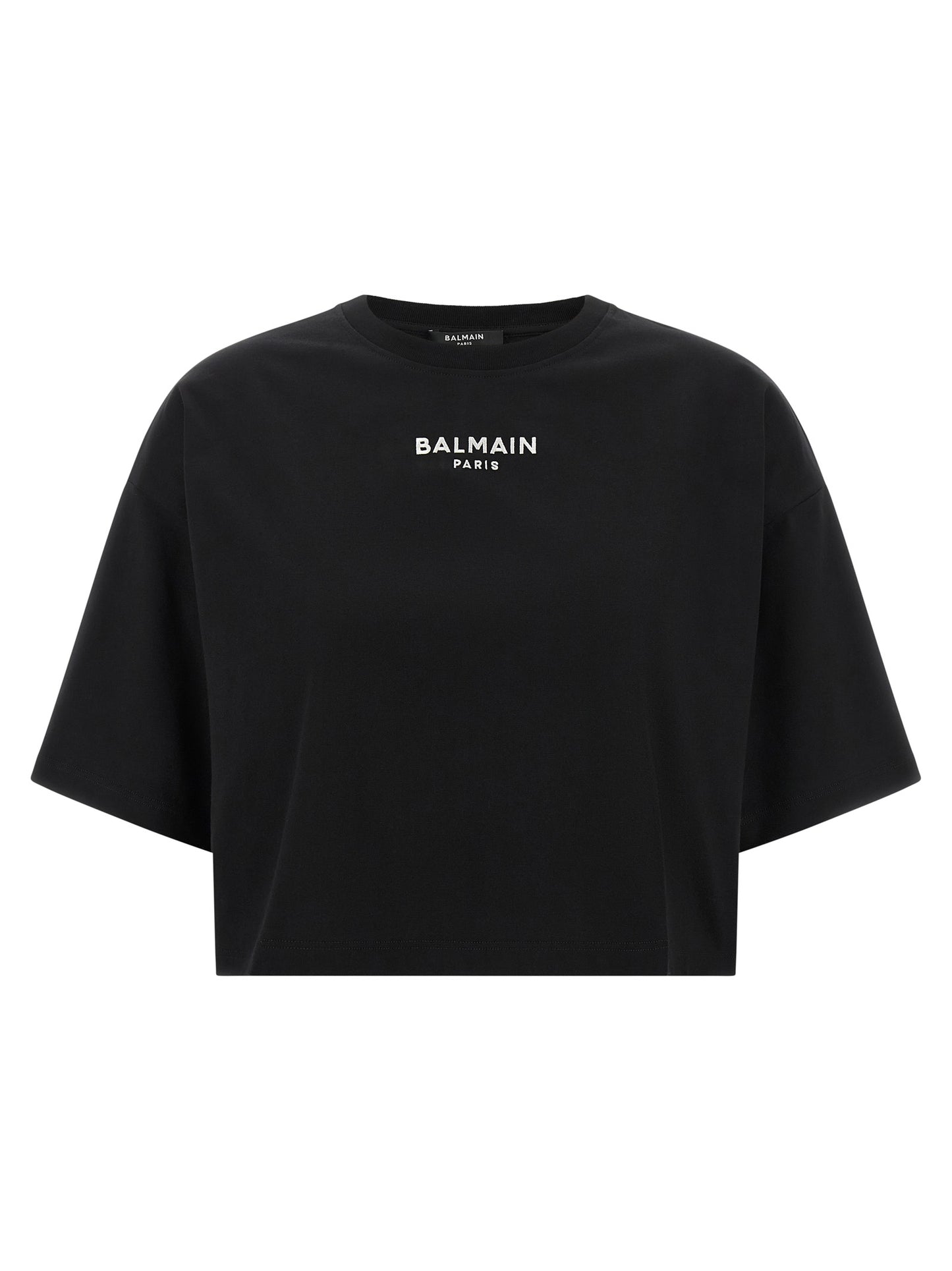 Balmain Schwarzes Baumwoll-T-Shirt