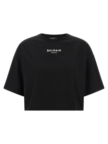Balmain Schwarzes Baumwoll-T-Shirt