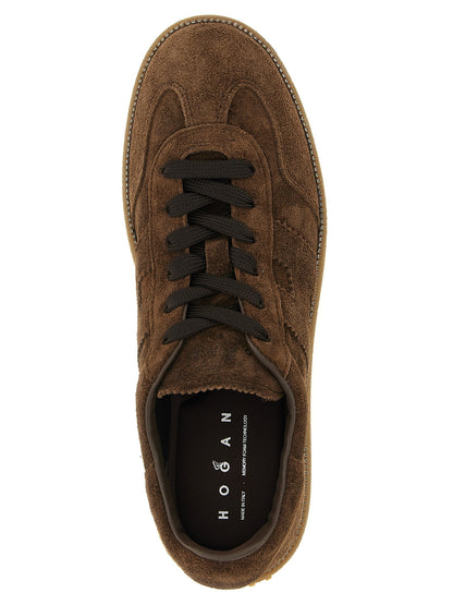 Hogan Braune Kalbsleder Plateau-Sneaker