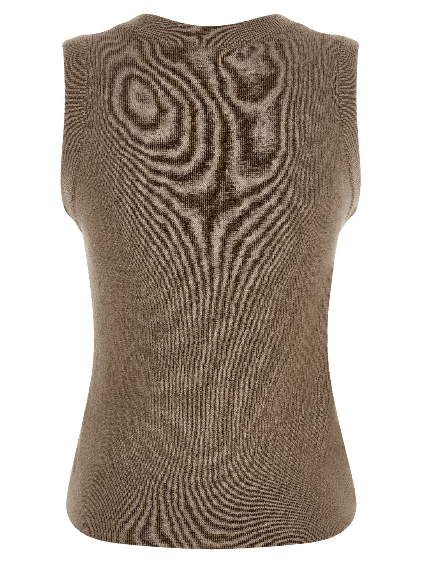Giuseppe Di Morabito Ärmelloses T-Shirt aus reiner Schurwolle in Beige