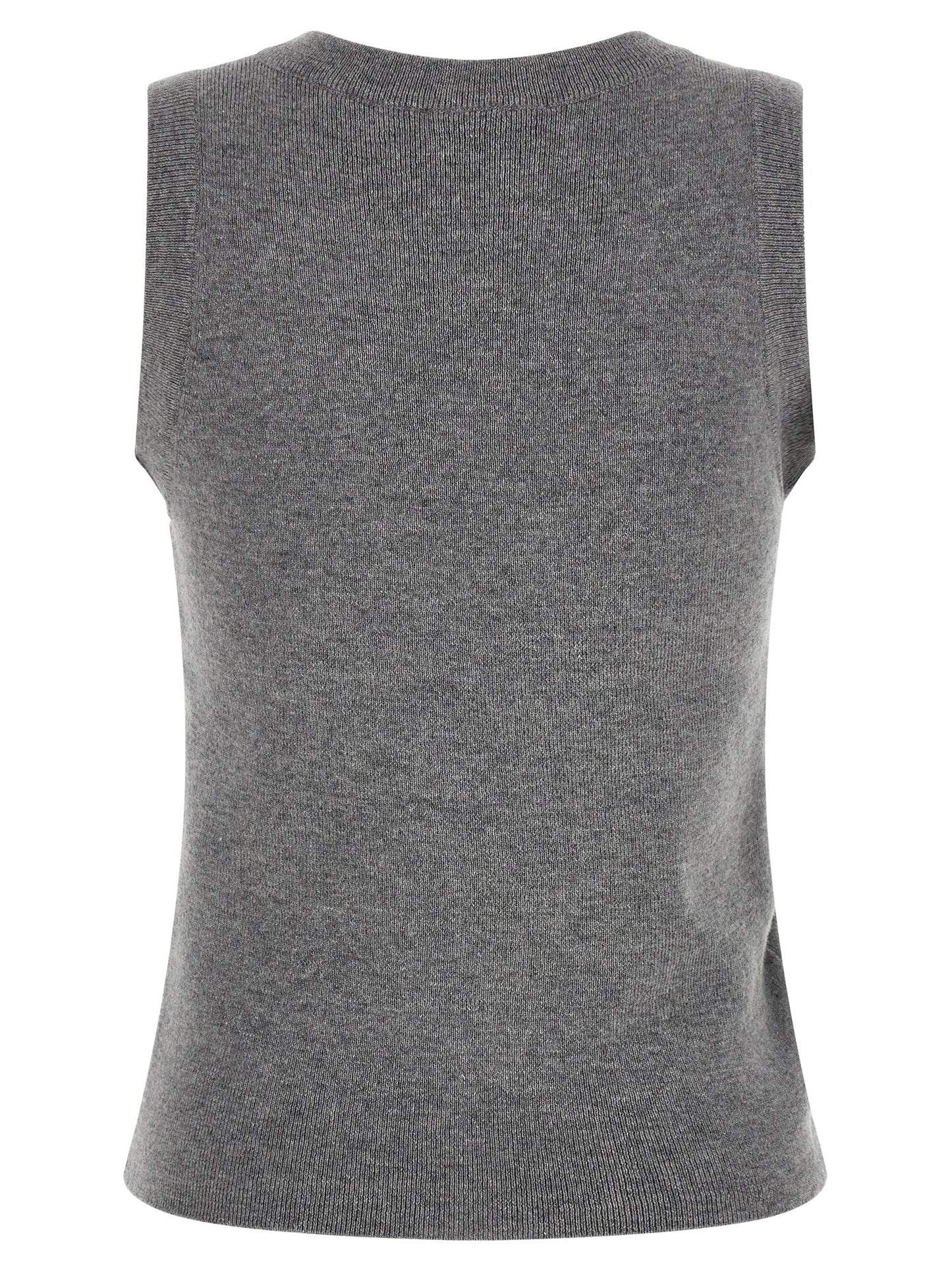 Giuseppe Di Morabito Grauer Ärmelloser Pullover aus reiner Schurwolle