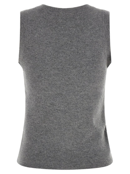 Giuseppe Di Morabito Grauer Ärmelloser Pullover aus reiner Schurwolle