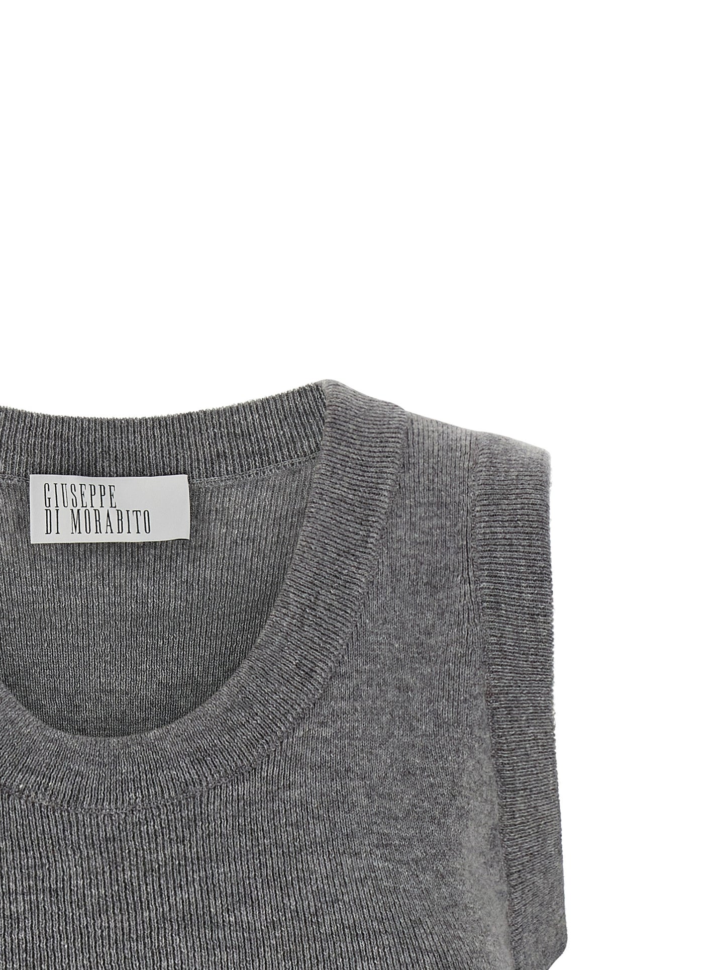 Giuseppe Di Morabito Grauer Ärmelloser Pullover aus reiner Schurwolle