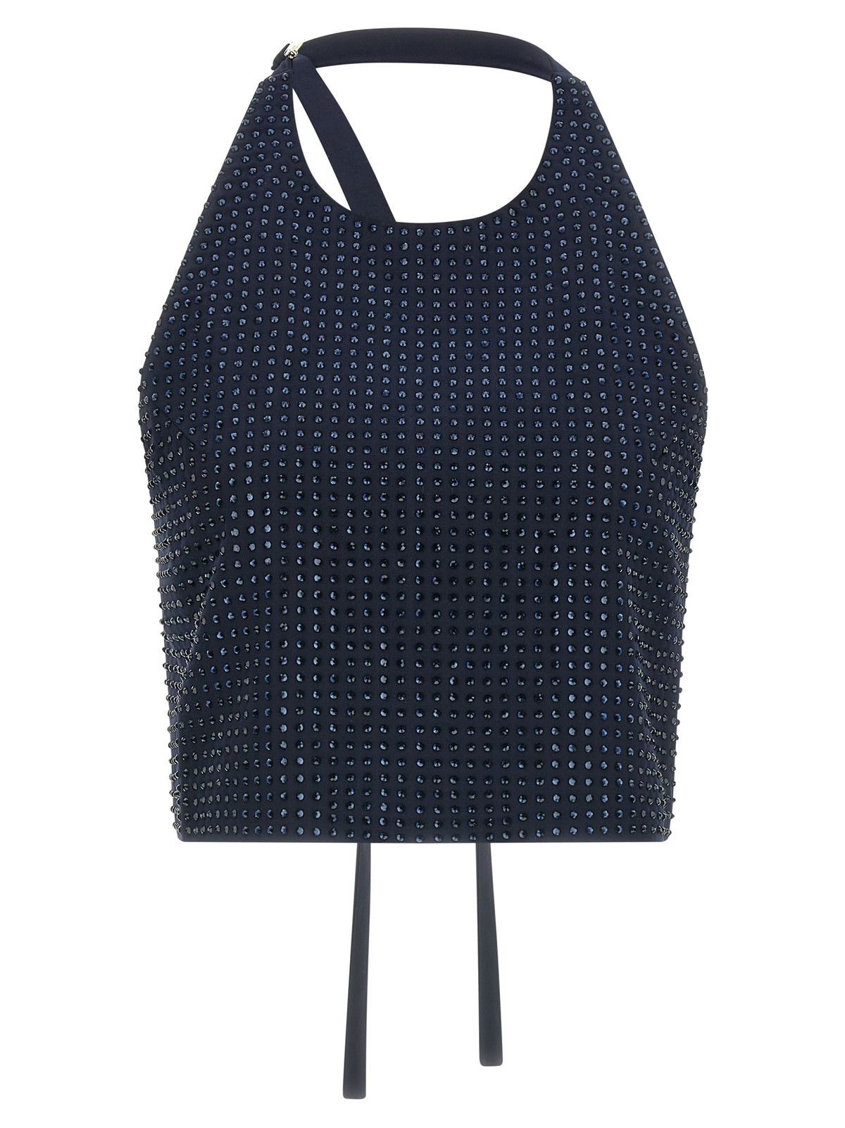 PINKO Arbaia Blue Rhinestone Halterneck Top