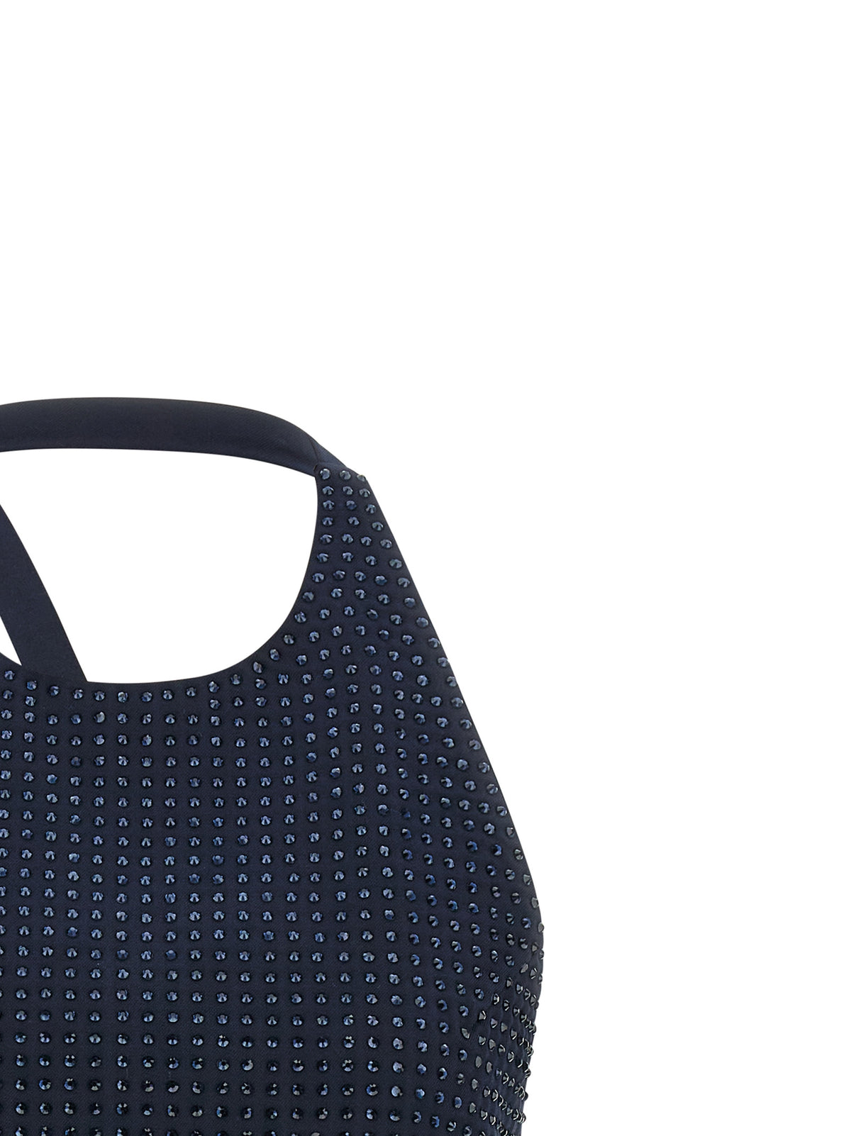PINKO Arbaia Blue Rhinestone Halterneck Top