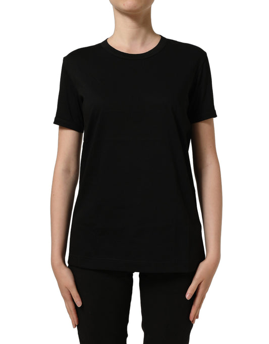 Dolce & Gabbana Schwarzes Baumwoll-T-Shirt