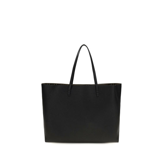 Fendi Schwarze Bos Taurus Kalbsleder Schultertasche