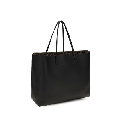 Fendi Schwarze Bos Taurus Kalbsleder Schultertasche