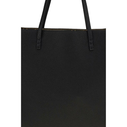 Fendi Schwarze Bos Taurus Kalbsleder Schultertasche