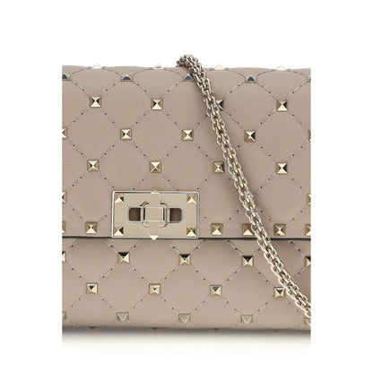 Valentino Garavani Beige Kalbsleder Bos Taurus Schultertasche