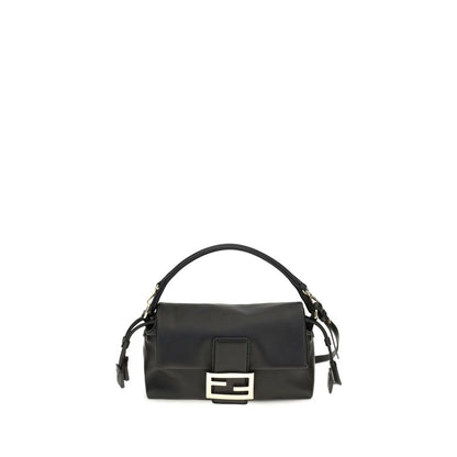 Fendi Schwarze Lammleder Schultertasche Ovis Aries Aries