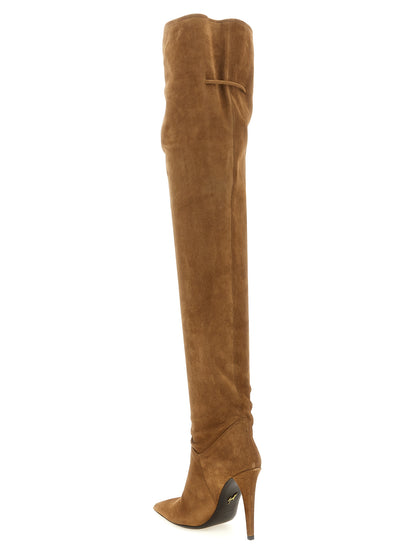 Giuseppe Zanotti Braun Kalbsleder Overknee-Stiefel