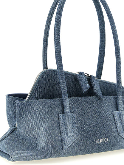 The Attico Blaue Baumwoll-Umhängetasche