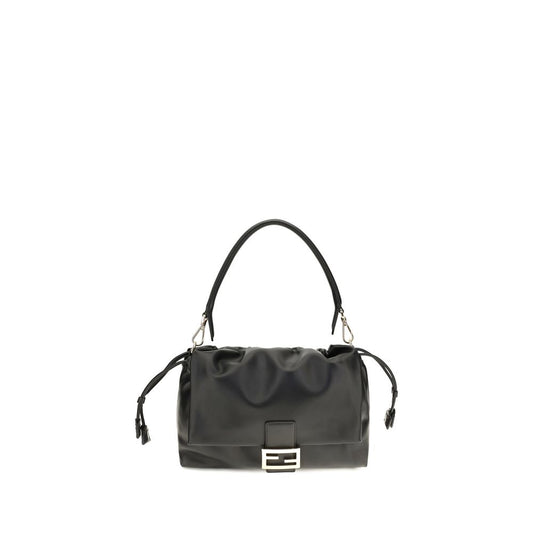 Fendi Schwarze Bos Taurus Kalbsleder Schultertasche