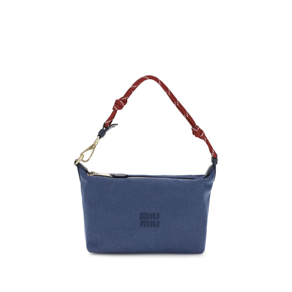 Miu Miu Blaue Baumwoll-Umhängetasche