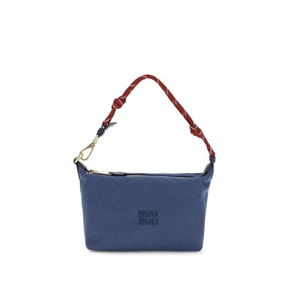 Miu Miu Blaue Baumwoll-Umhängetasche