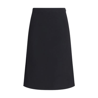 Fendi Schwarzer Oves Aries Wollrock Midi