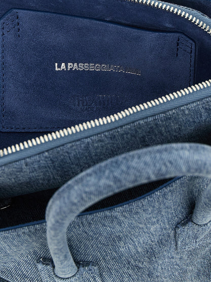 The Attico Blaue Baumwoll-Handtasche