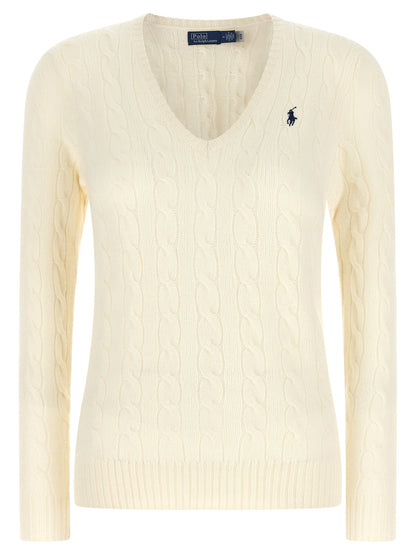 Polo Ralph Lauren Weiße Wollstrickjacke