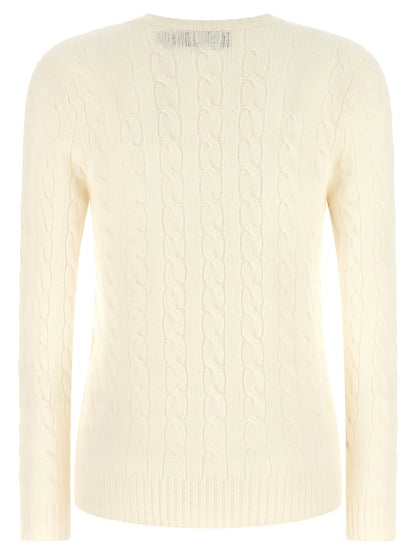 Polo Ralph Lauren Weiße Wollstrickjacke