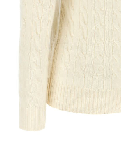 Polo Ralph Lauren Weiße Wollstrickjacke