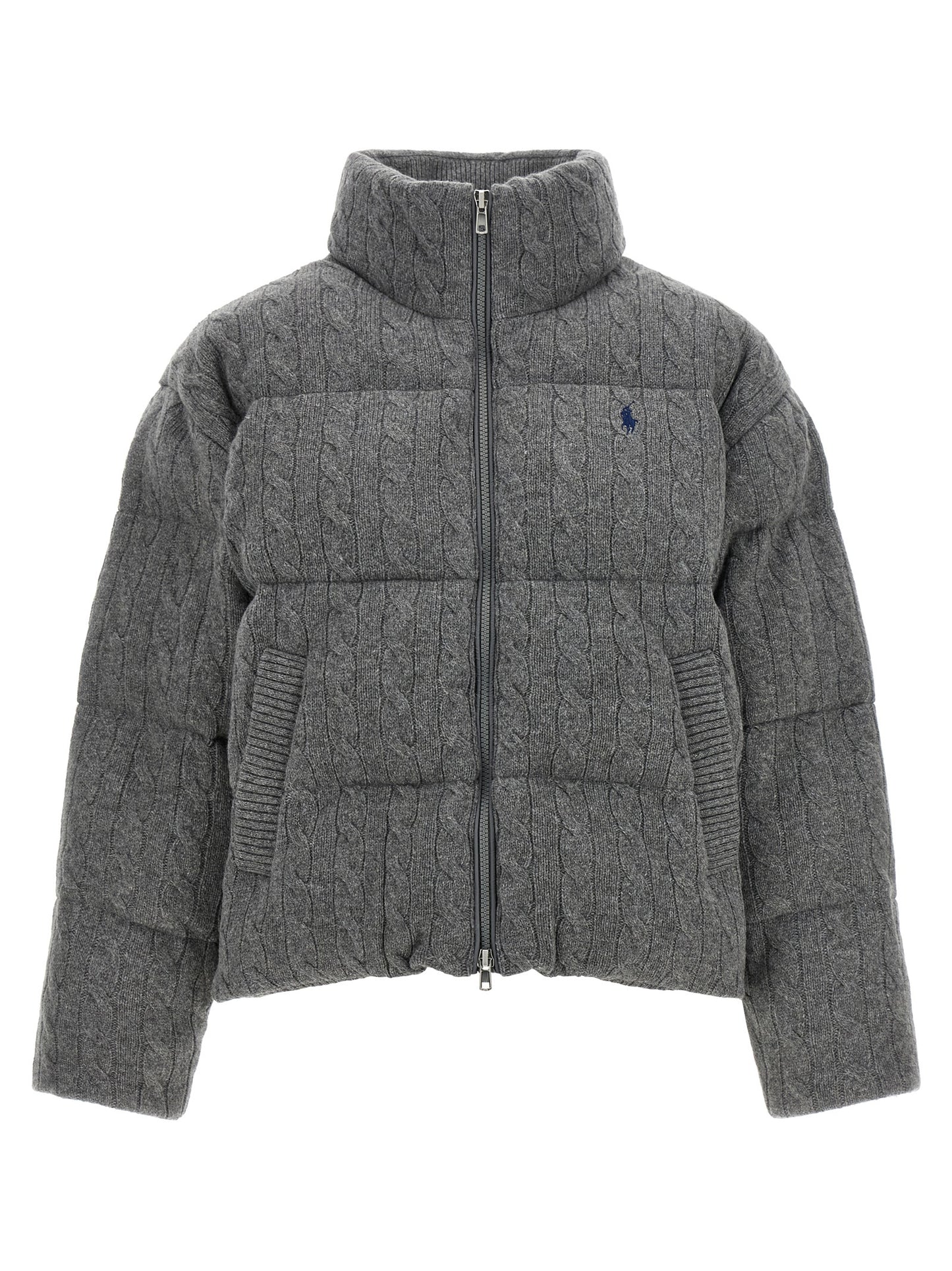 Polo Ralph Lauren Grauer Wollmantel in voller Länge