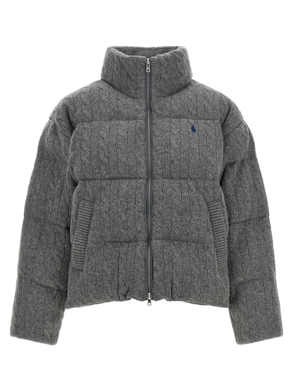 Polo Ralph Lauren Grauer Wollmantel in voller Länge