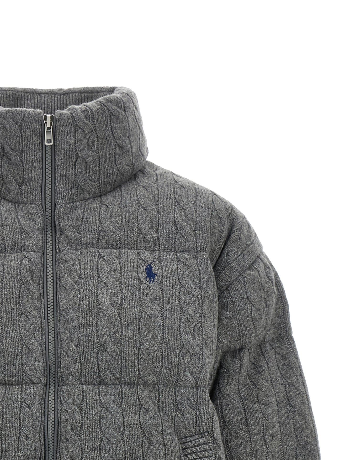 Polo Ralph Lauren Grauer Wollmantel in voller Länge