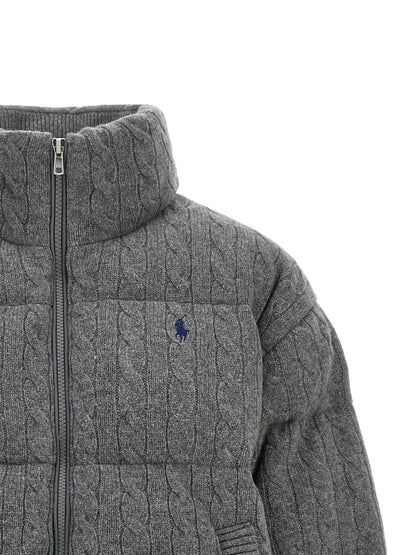 Polo Ralph Lauren Grauer Wollmantel in voller Länge