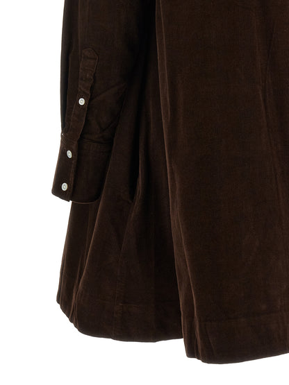 Polo Ralph Lauren Kurzes Kleid aus brauner Baumwolle