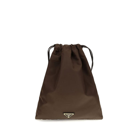 Prada Braune Clutch aus Polyamid