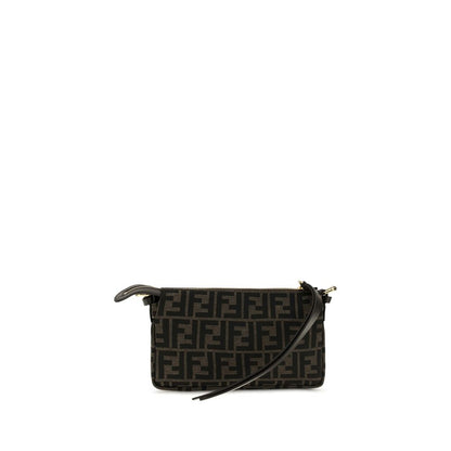 Fendi Braune Schultertasche aus Polyester