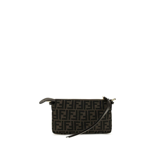 Fendi Braune Schultertasche aus Polyester