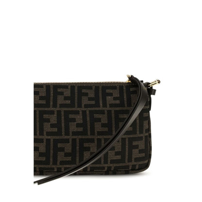Fendi Braune Schultertasche aus Polyester