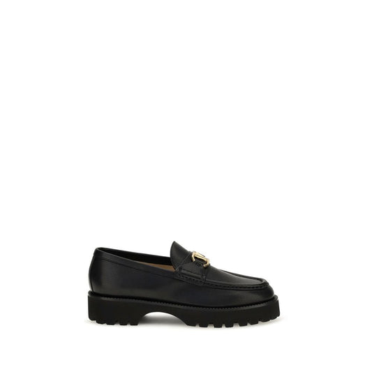 Valentino Garavani Schwarze Bos Taurus Kalbsleder Plateau-Loafer