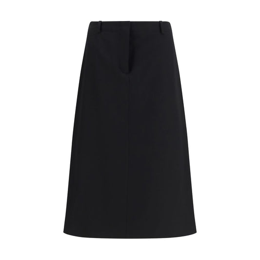 Fendi Schwarzer Midi-Wollrock