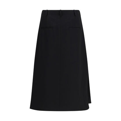 Fendi Schwarzer Oves Aries Wollrock Midi