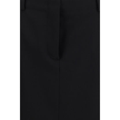 Fendi Schwarzer Oves Aries Wollrock Midi