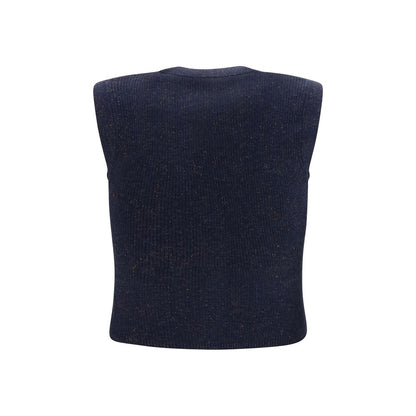 Brunello Cucinelli Blauer Kaschmir-Strickweste