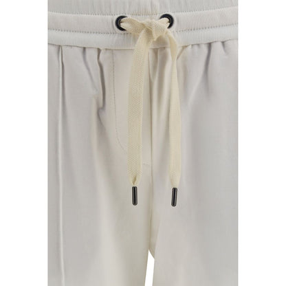 Brunello Cucinelli Weiße Baumwoll-Sporthose