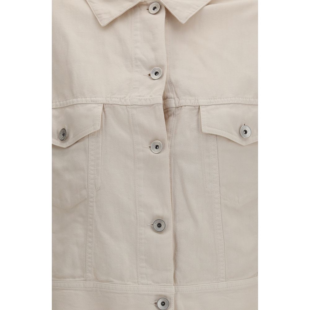 Brunello Cucinelli Weiße Jeansjacke aus Baumwolle