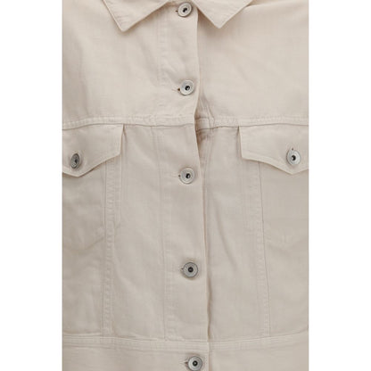 Brunello Cucinelli Weiße Jeansjacke aus Baumwolle