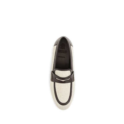 Brunello Cucinelli Beige Polyamid Slipper-Loafer