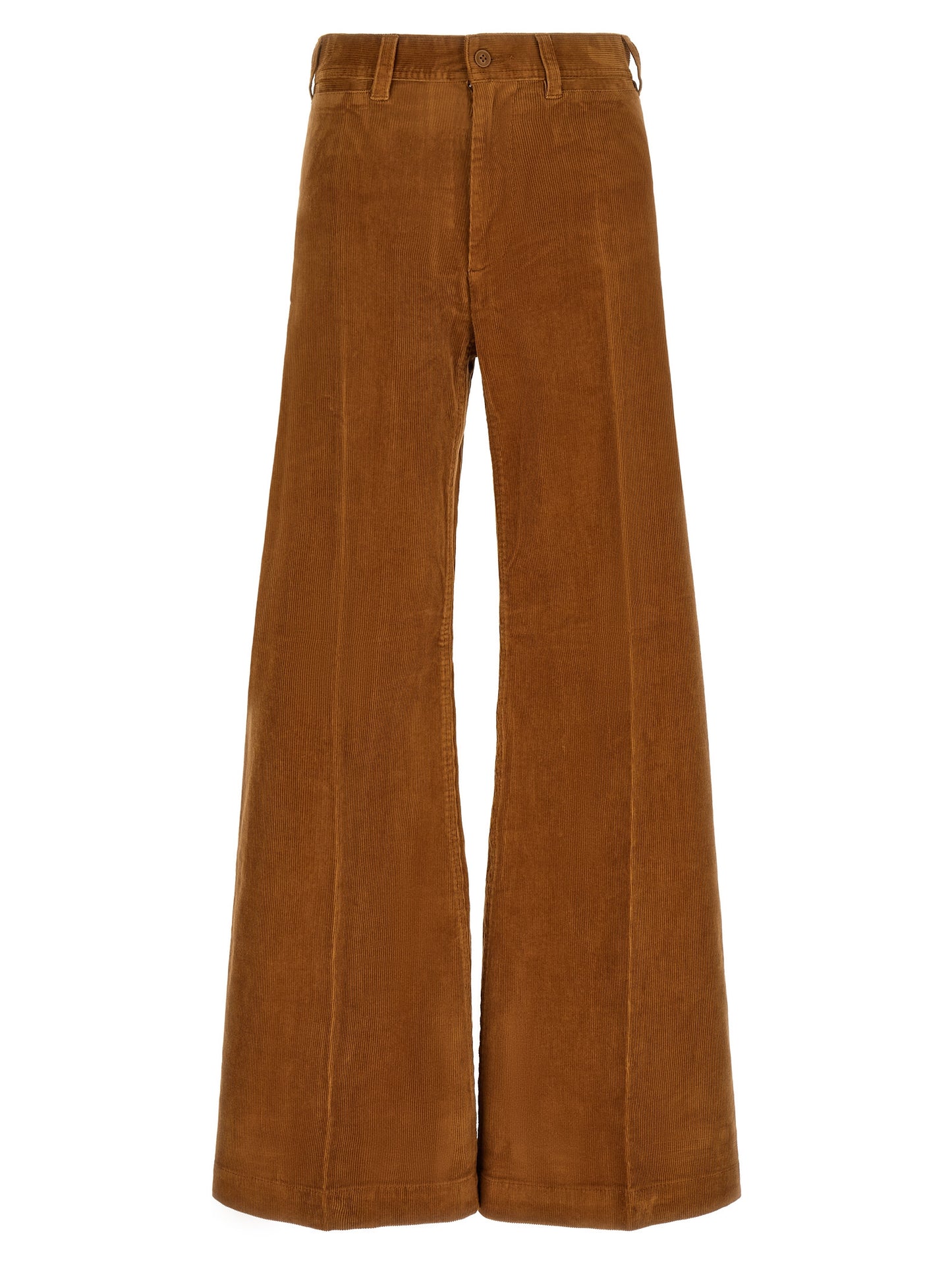 Polo Ralph Lauren Braune Baumwollhose mit ausgestelltem Bein