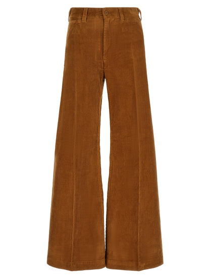 Polo Ralph Lauren Braune Baumwollhose mit ausgestelltem Bein