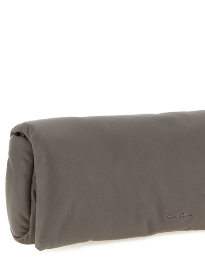 Rick Owens Graue Clutch aus Kalbsleder