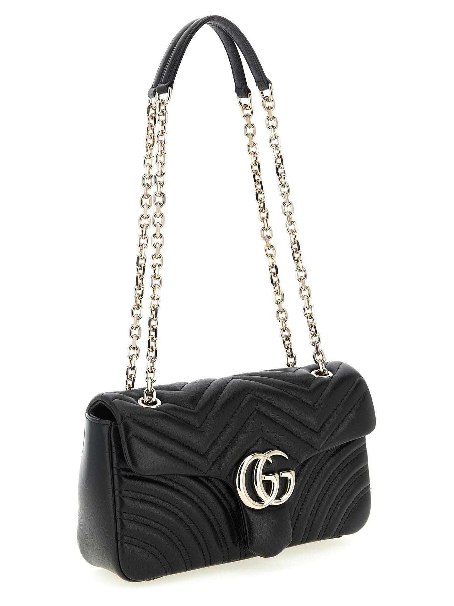 Gucci Schwarze Lammleder-Schultertasche