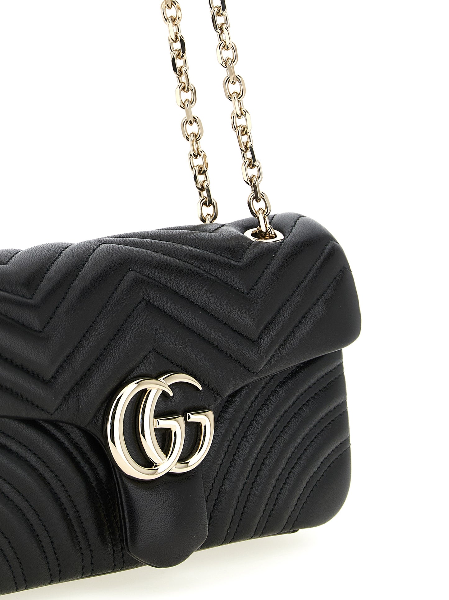Gucci Schwarze Lammleder-Schultertasche